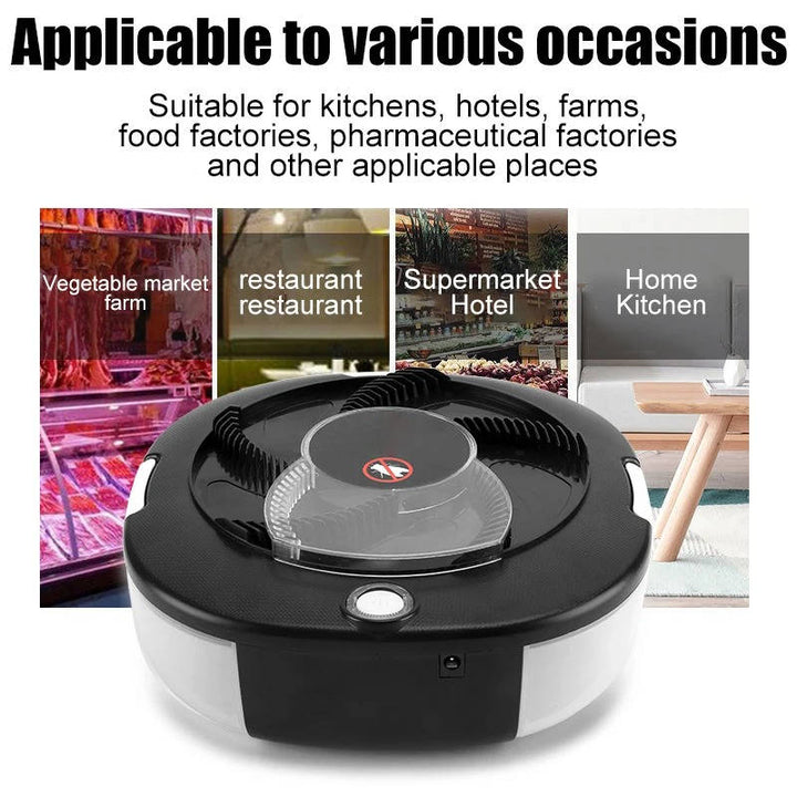 USB powered electric fly trap. Rechargeable, easy-clean indoor pest control. Non-toxic insect killer.