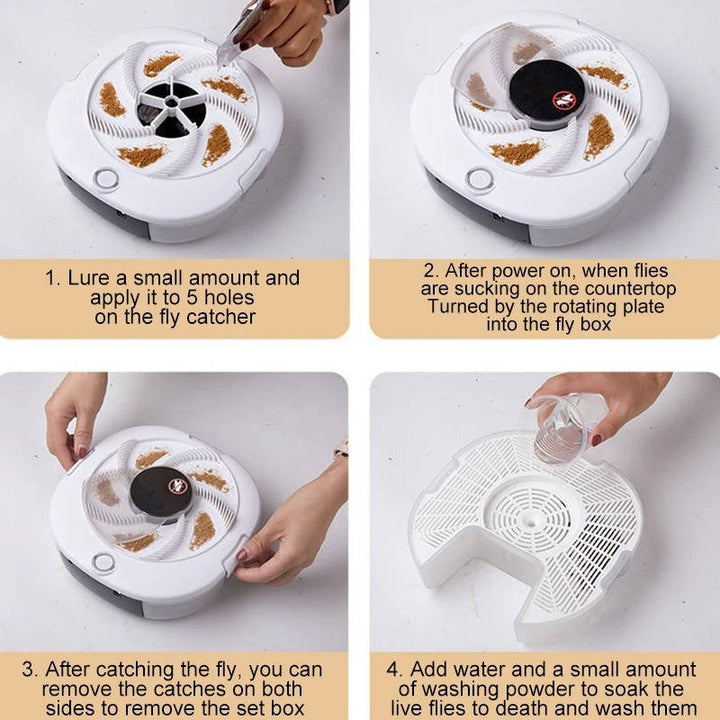 Kitchen essential: automatic electric fly trap. Quiet, chemical-free, USB-powered insect control for home.