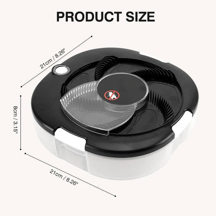 Modern electric fly trap. Quiet, USB powered, rechargeable, chemical-free indoor pest control. Easy clean.