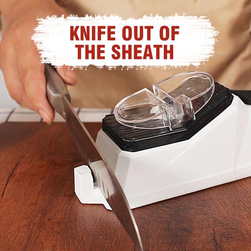 Home kitchen electric knife sharpener, ideal for quick sharpening of various blades and tools.