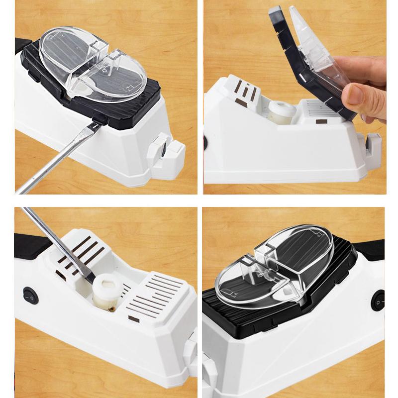 Efficient electric blade sharpener, a must-have kitchen accessory for all your cutting tools.