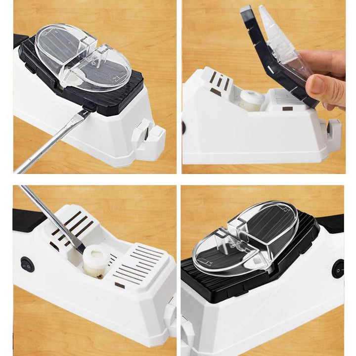 Efficient electric blade sharpener, a must-have kitchen accessory for all your cutting tools.
