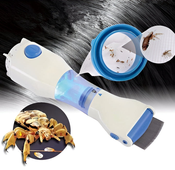 Hygienic electric vacuum nit comb provides chemical-free head lice treatment. Gentle & effective removal.