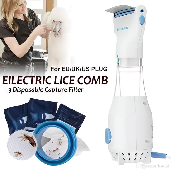 Gentle electric lice & nit comb for head lice removal. Chemical-free solution for safe family hair health.