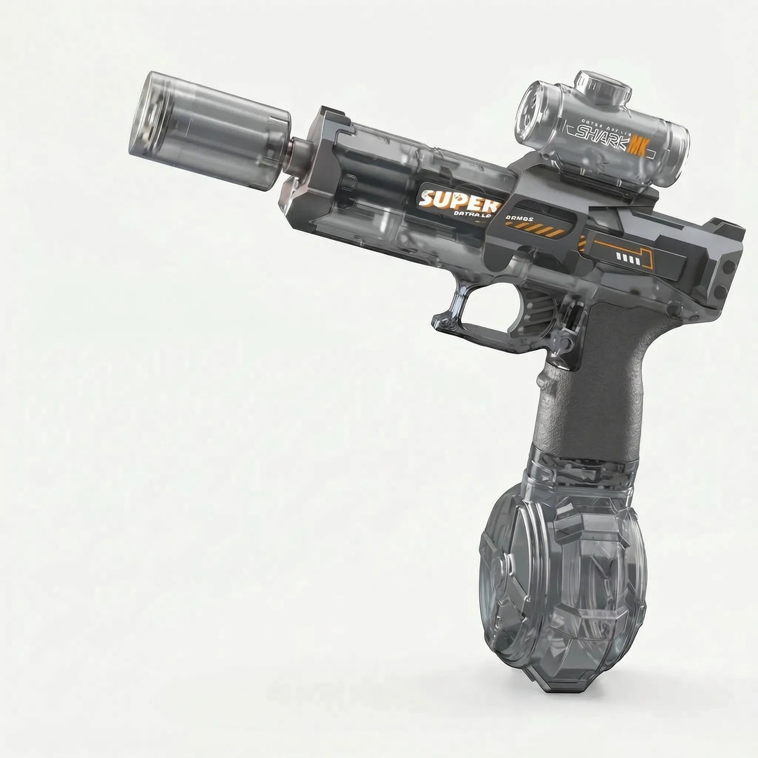 Dynamic light-up electric water blaster, perfect for thrilling summer water fights and backyard fun.