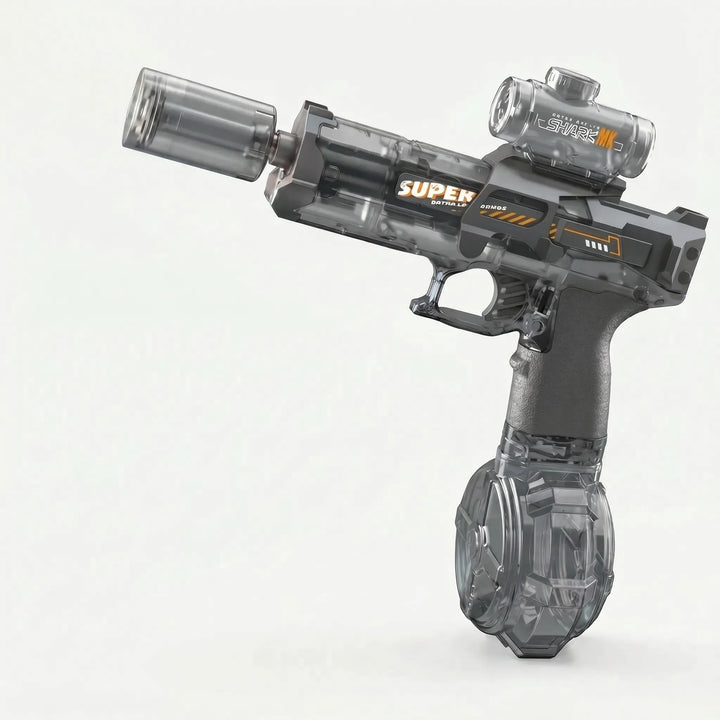 Dynamic light-up electric water blaster, perfect for thrilling summer water fights and backyard fun.