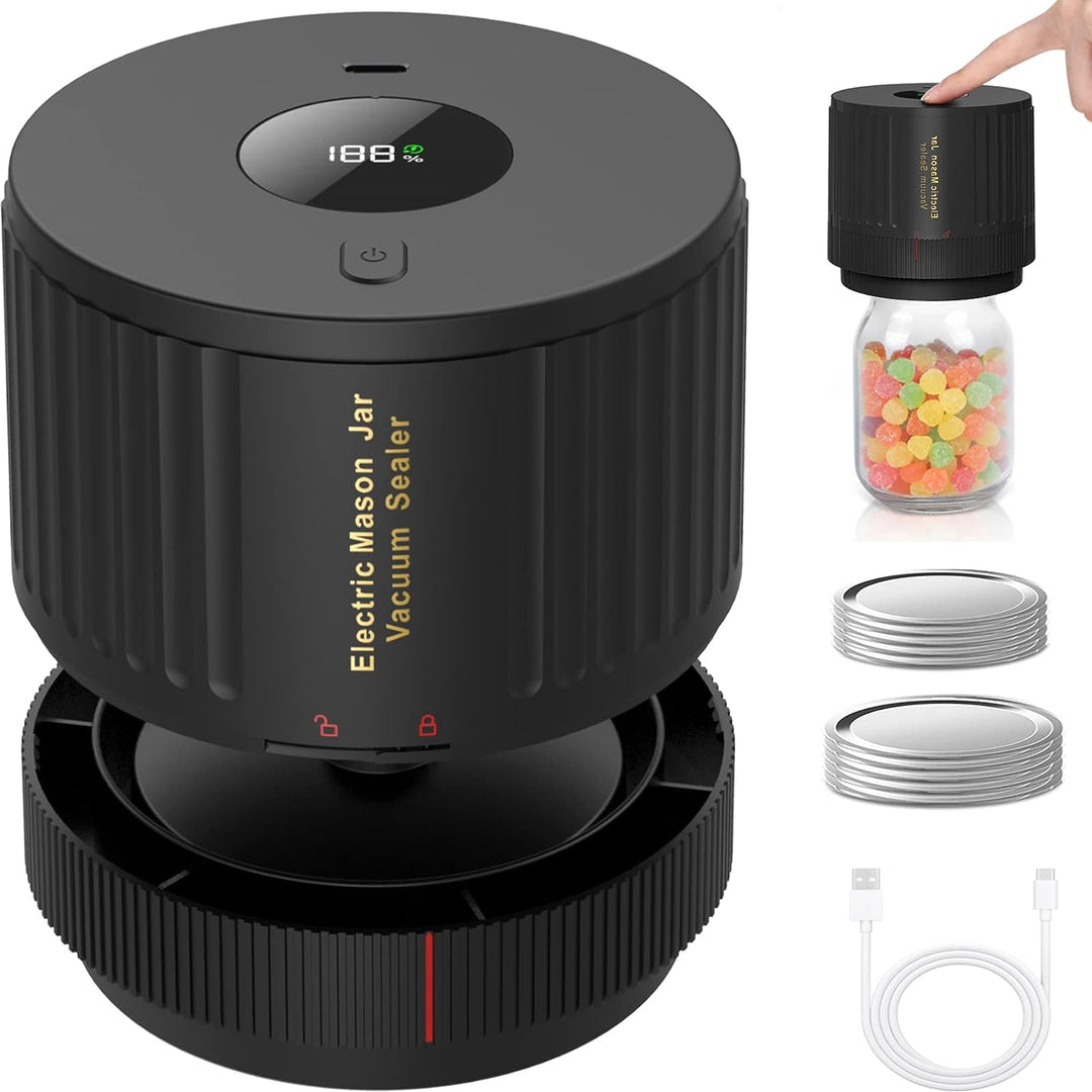 Electric Mason Jar Vacuum Sealer Kit, food preservation kitchen gadget for pantry storage