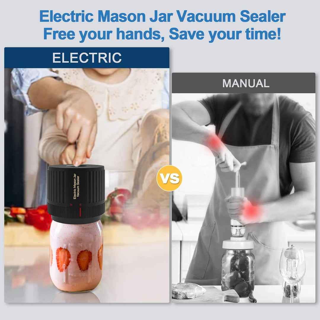 Sleek electric vacuum sealer designed for mason jars, a modern kitchen gadget