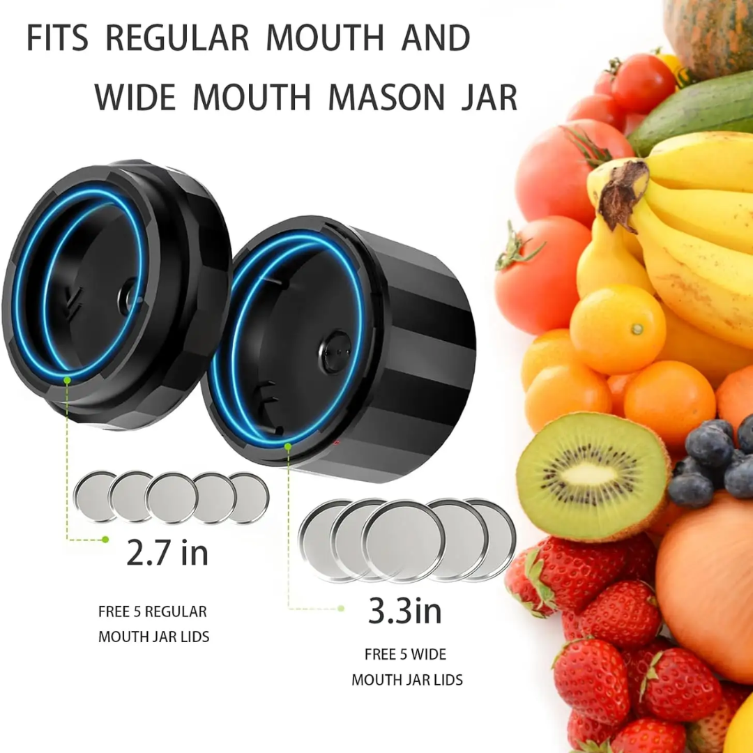 Electric mason jar vacuum sealer, ensuring fresh food and organized pantry storage