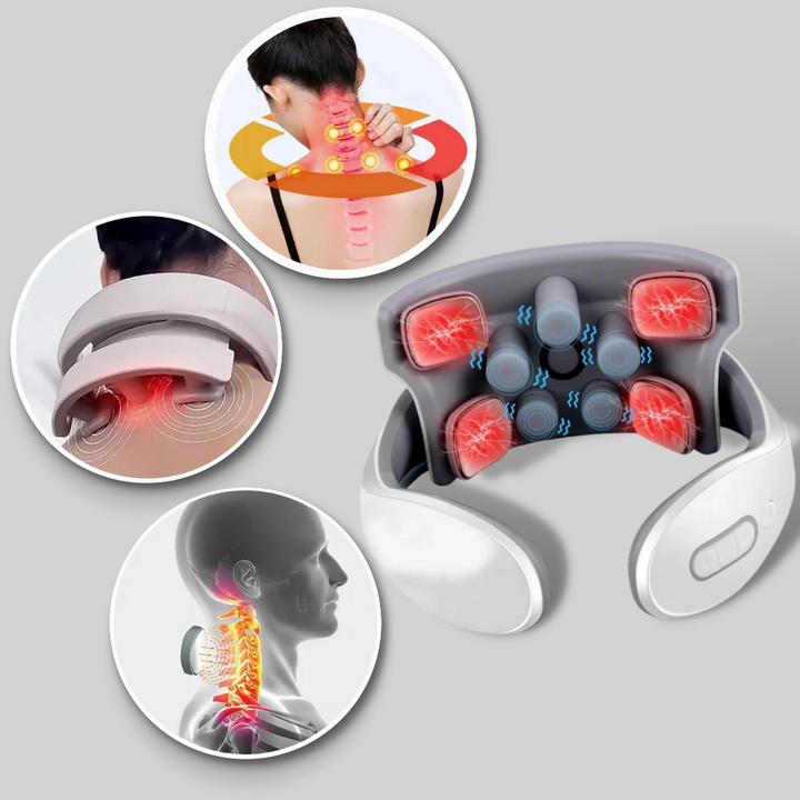 Advanced electric neck & shoulder massager with heat therapy and 6 customizable modes for deep relaxation.