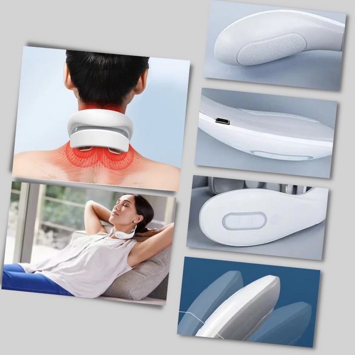 Wellness therapy device: electric neck massager with heat & 6 modes, ideal for muscle pain relief & relaxation.