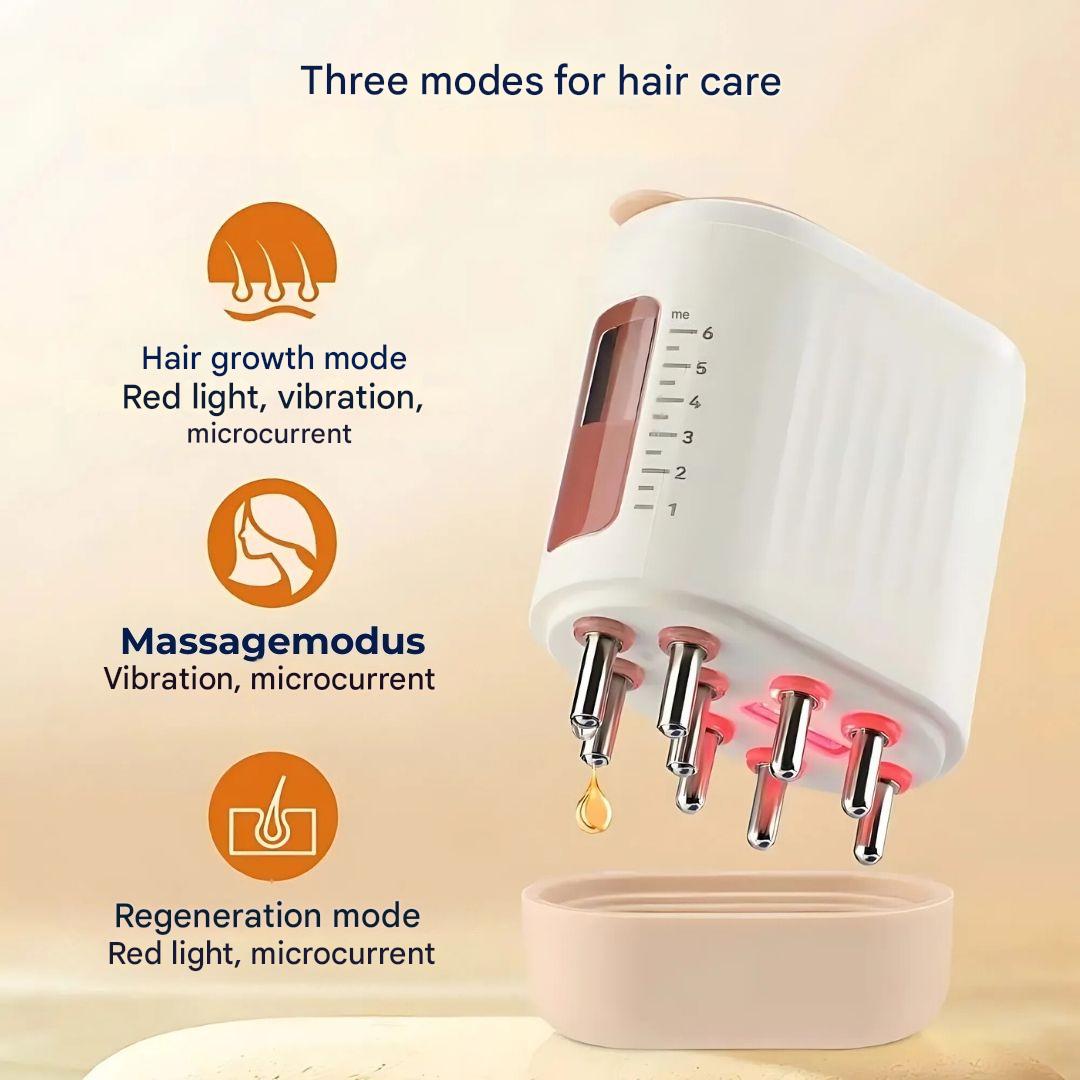 Rechargeable electric scalp massager designed for stress relief & promoting hair growth.