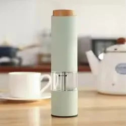 Close-up of the elegant Electric SpiceEase mill. A durable ceramic grinder for perfect food prep.