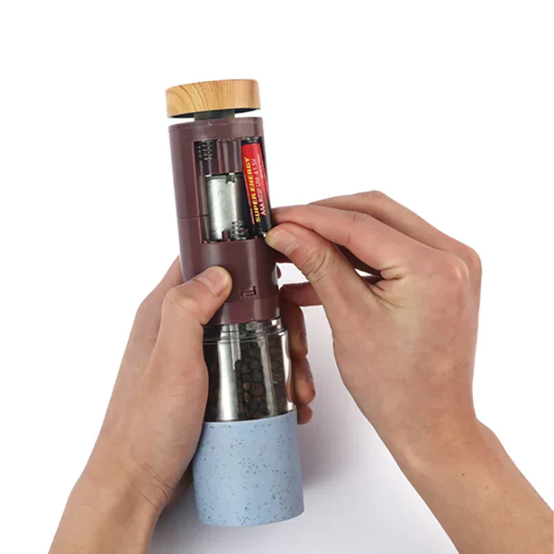 Modern electric spice mill, a must-have cooking accessory for every kitchen. Efficient salt & pepper grinder.