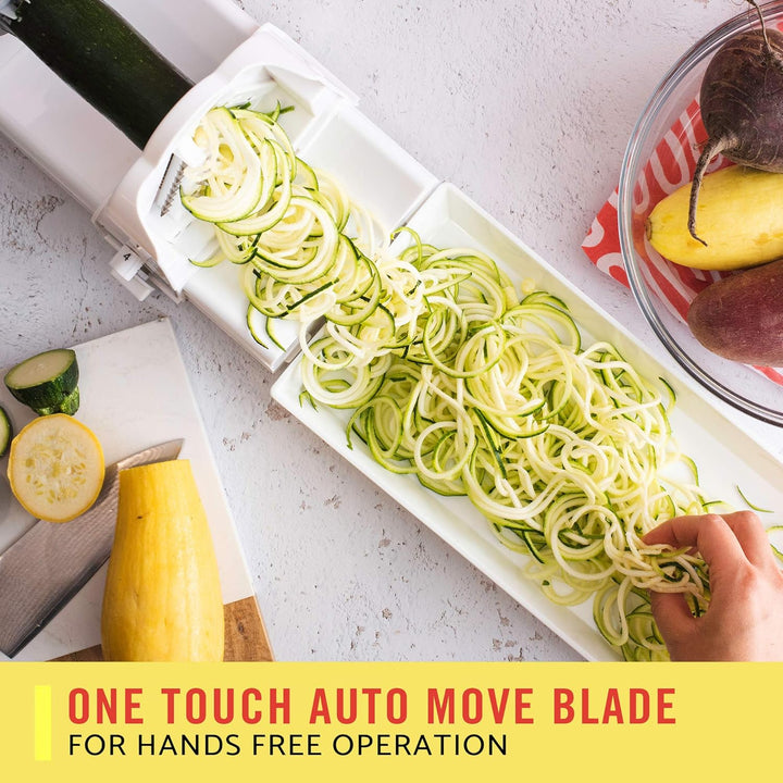 Create healthy low-carb zucchini noodles & veggie spirals effortlessly with this electric spiralizer tool.