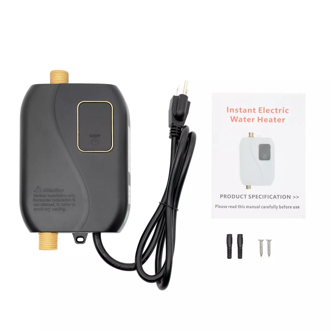 Compact electric tankless water heater for energy-efficient on-demand hot water.