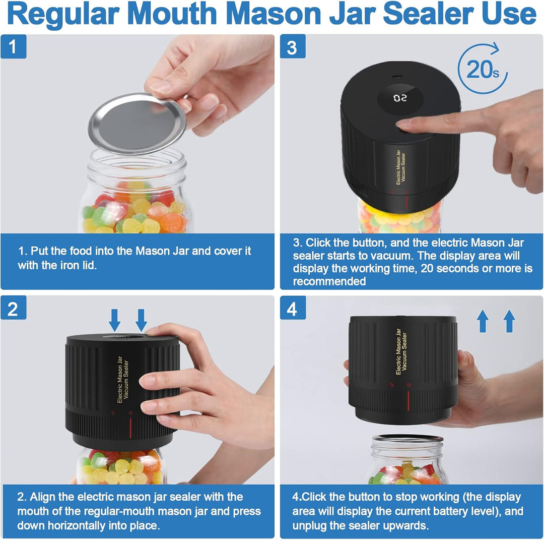 User-friendly electric vacuum sealer kit from SealTight, preserving food in Mason jars