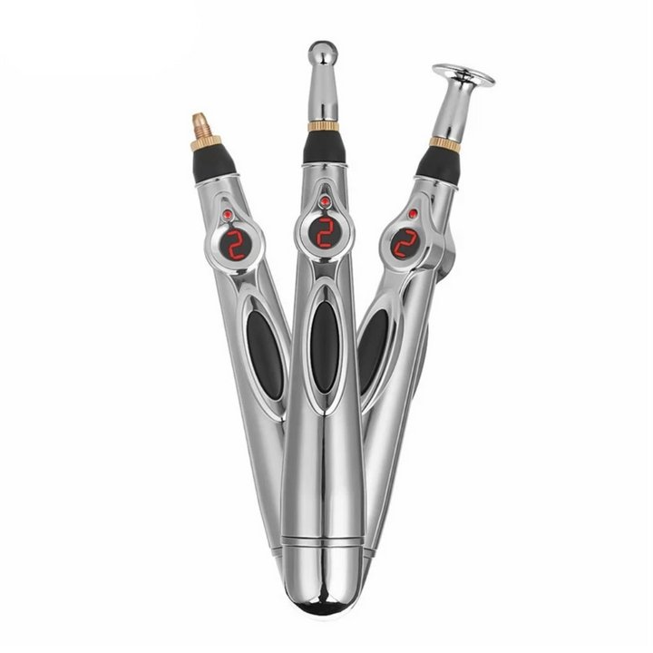 Drug-free electronic acupuncture massage pen for instant muscle and joint pain relief. Portable wellness.