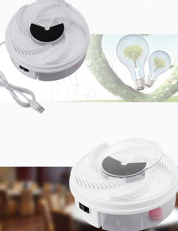 Home electronic fly trap & silent bug zapper for mosquito & pest control, non-toxic & reusable.