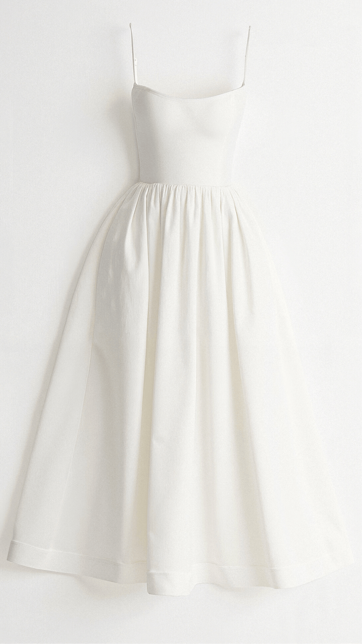 Beautiful A-line midi dress for women, an elegant choice for weddings & formal events.