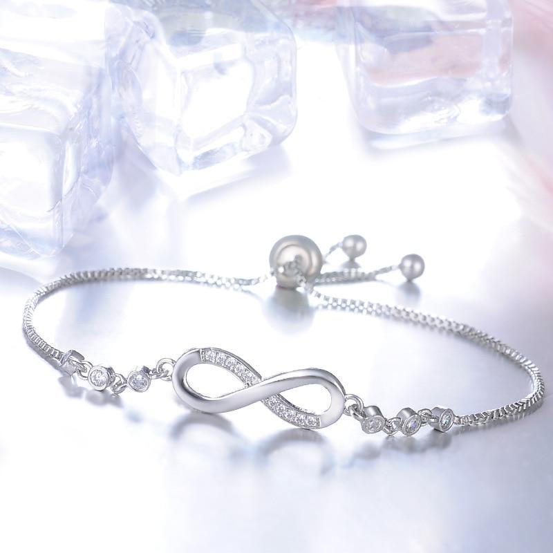 Stylish gold infinity bracelet, adjustable for perfect fit. A timeless elegant jewelry gift.