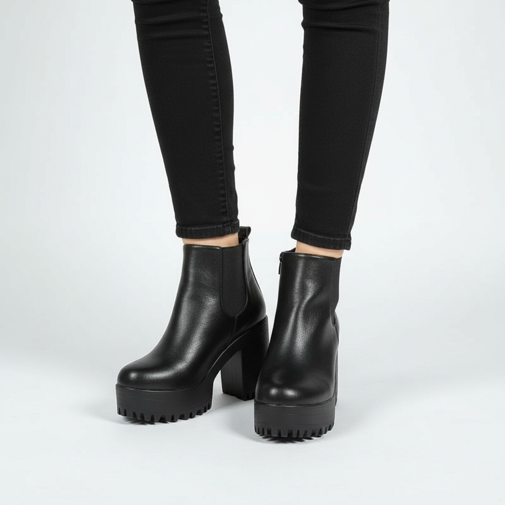 Stylish black block heel ankle boots, offering elegance and comfort for women, essential winter footwear.