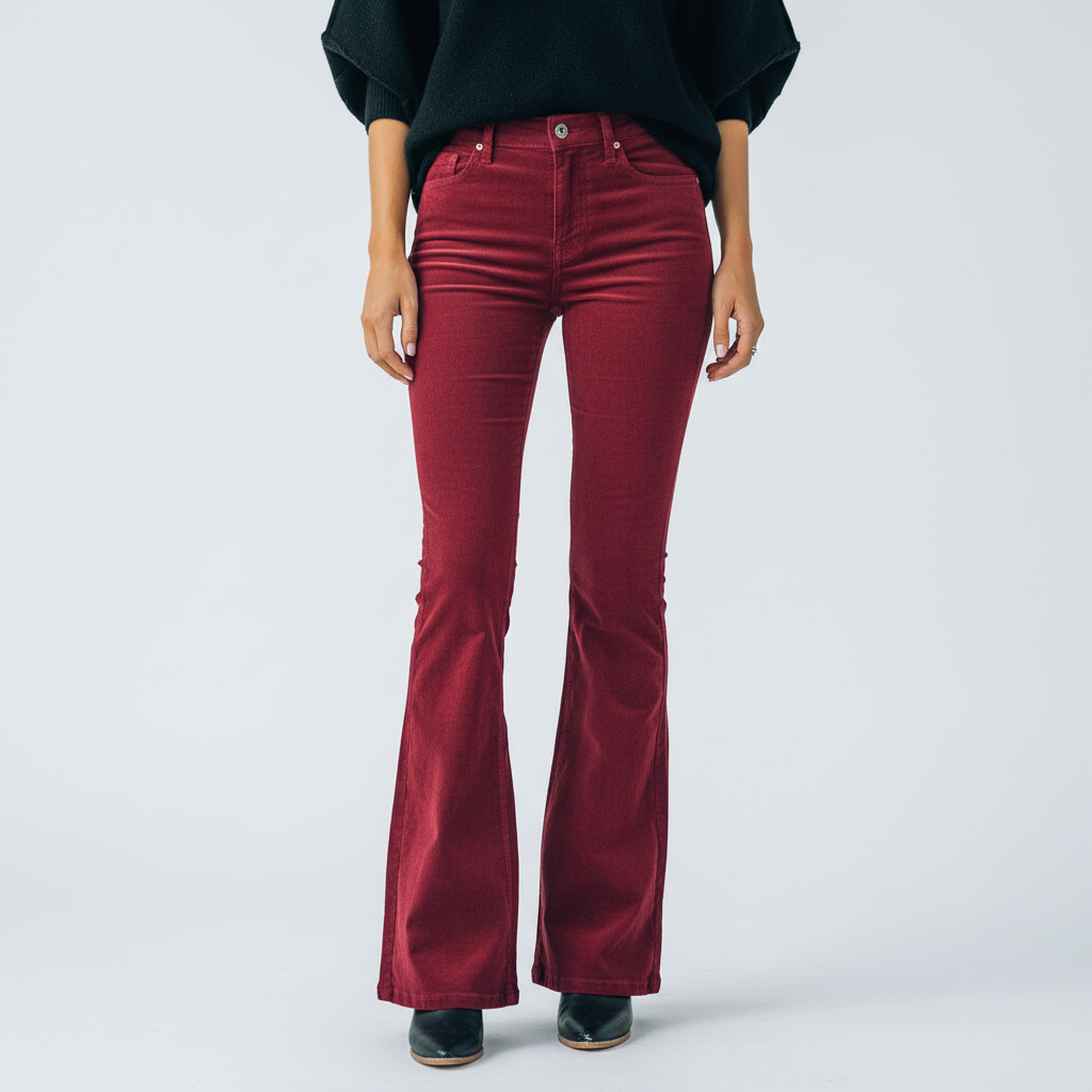 Annemarie elastic waist flared trousers for women, a staple for versatile comfy fashion.