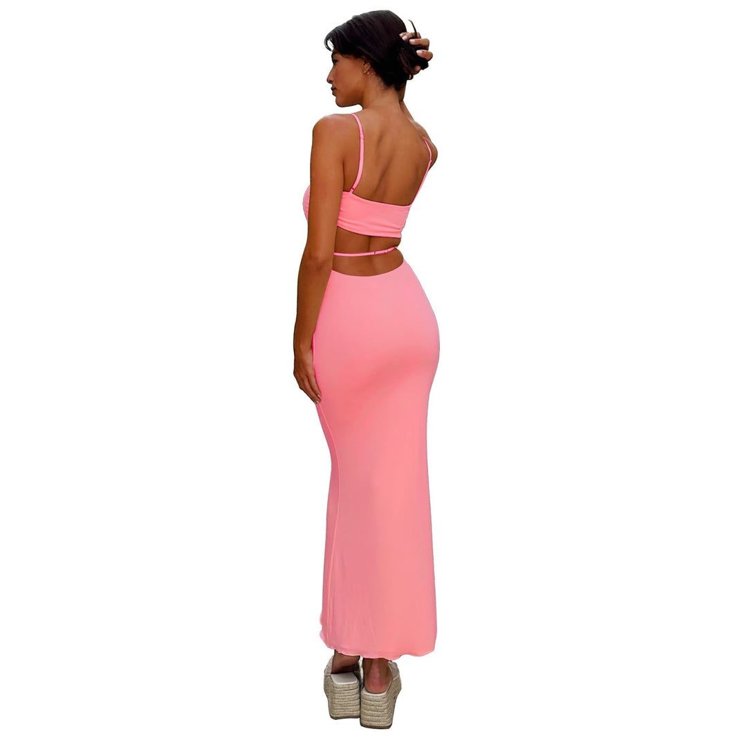 Stunning women's strapless bandeau maxi. Backless evening gown, perfect for formal parties.