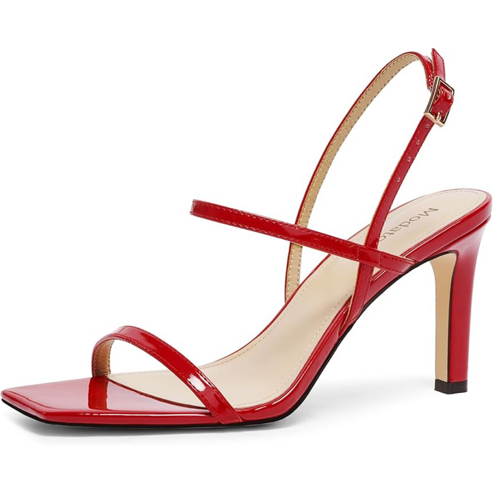 Chic black strappy high heels, sophisticated evening shoes for modern women, 'Olivia' style.