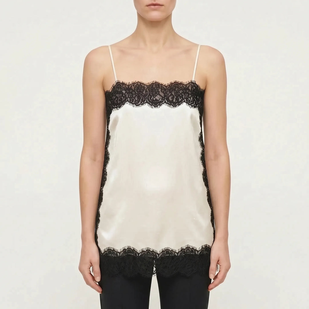 Lace-trim camisole for women, an elegant and versatile sleeveless top, perfect for various outfits.