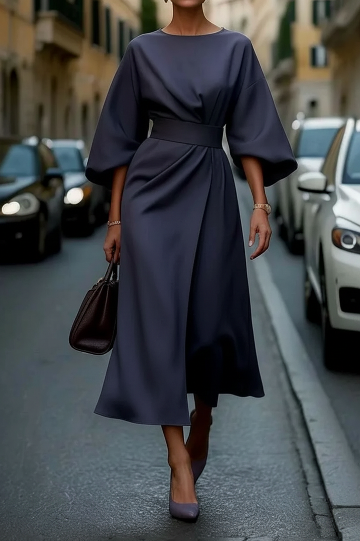 Stylish burgundy midi cocktail dress for women, ideal for weddings & formal occasions.