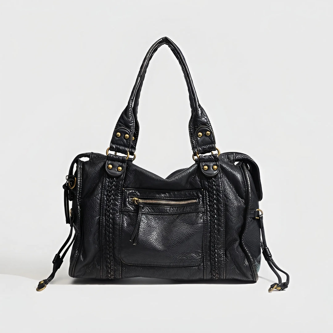 Stylish black women's shoulder bag & crossbody, perfect for daily carry. Elegant, versatile fashion accessory.
