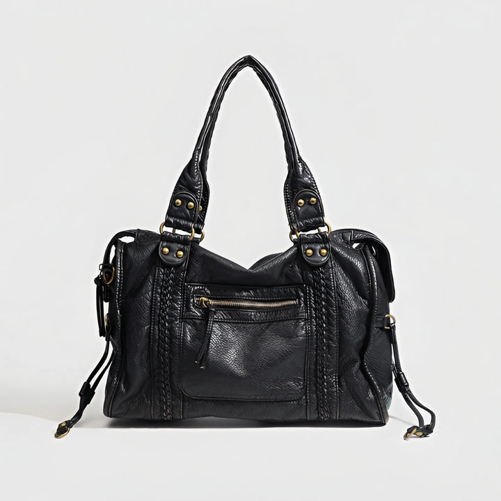 Stylish black women's shoulder bag & crossbody, perfect for daily carry. Elegant, versatile fashion accessory.