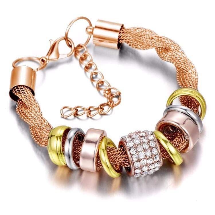 Braided women's bracelet featuring a secure clasp, elegant and fashionable accessory
