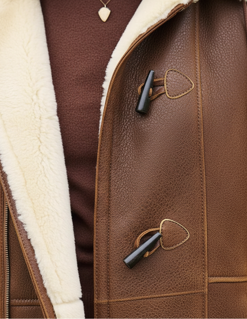 Classic brown women's winter outerwear, a long and warm elegant coat designed for timeless cold-day fashion.