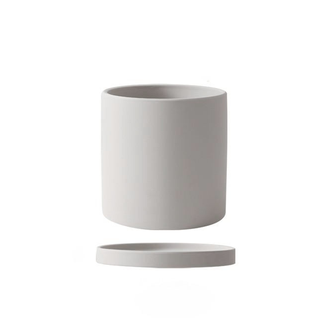 Versatile ceramic flowerpot with saucer, ideal for cacti, succulents, and aromatic herbs.