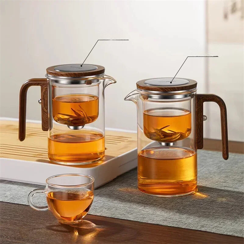High-quality glass teapot with rust-proof infuser, ideal for brewing & serving loose leaf tea.