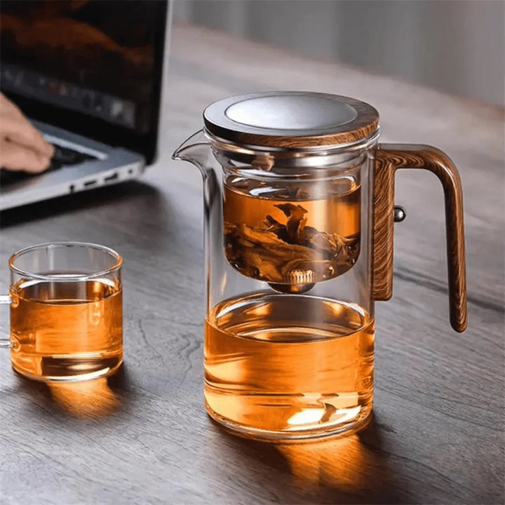 Elegant ClearBrew glass teapot for enhanced tea brewing, modern kitchenware.
