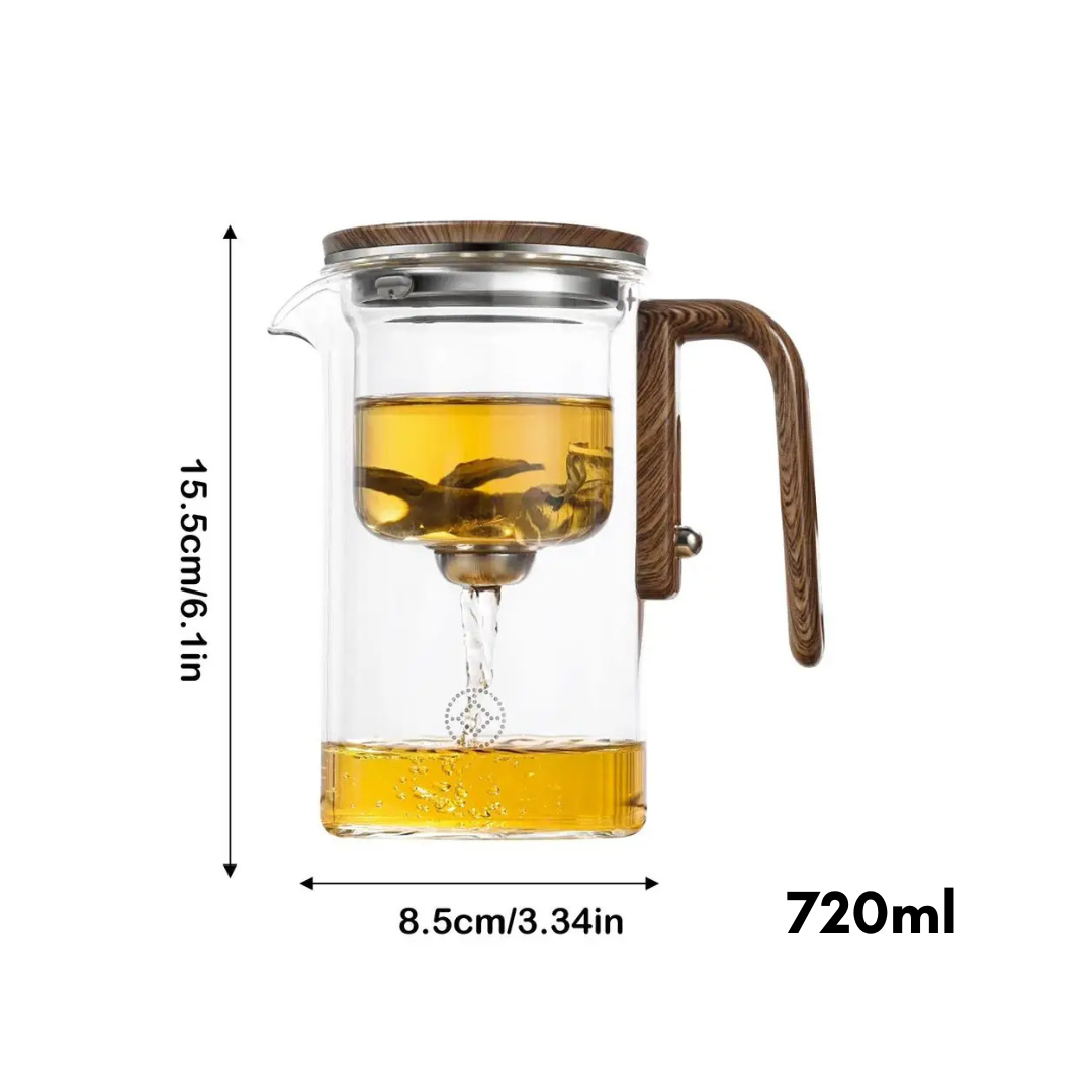 Stylish transparent glass teapot, ClearBrew design, essential kitchenware for elegant tea brewing.