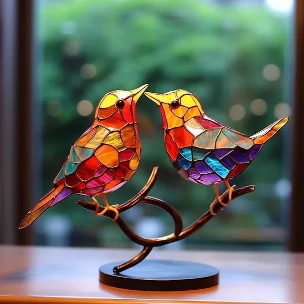 Artistic glass bird, a modern and colorful home accent and gift idea