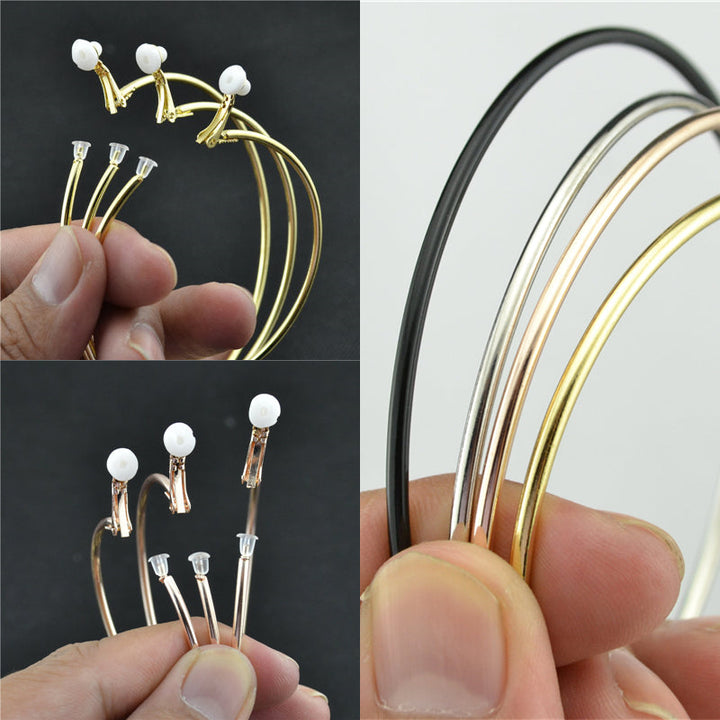 Gold elegant crystal clip-on earrings, comfortable non-pierced jewelry.