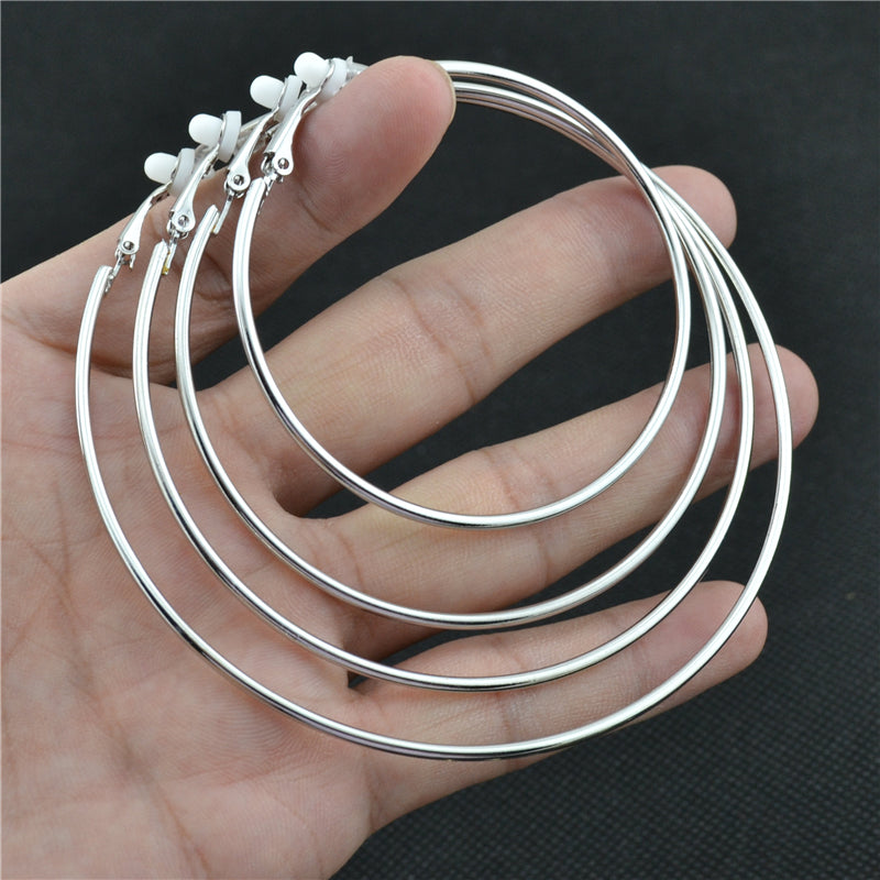 Rose gold elegant crystal clip-on earrings, comfy non-pierced fashion.