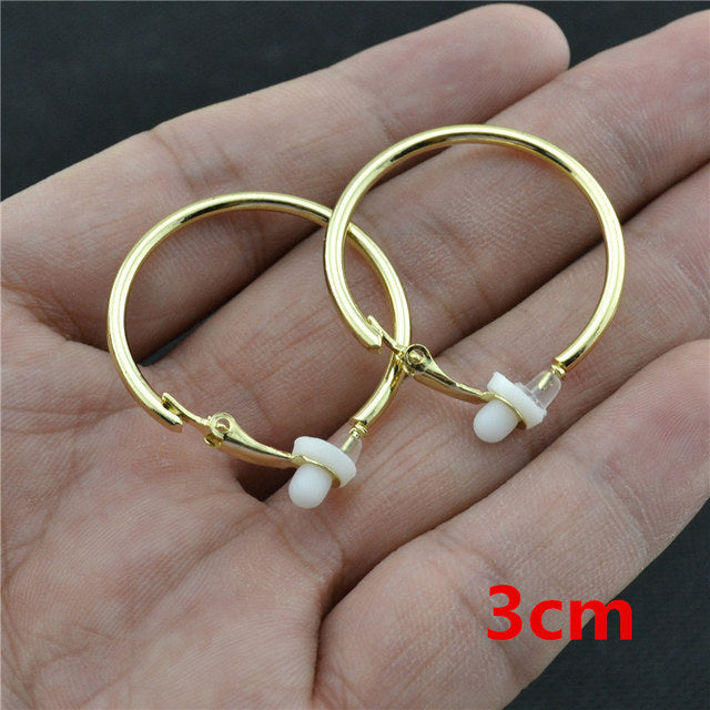 Women's elegant crystal clip-on earrings, comfortable & stylish.