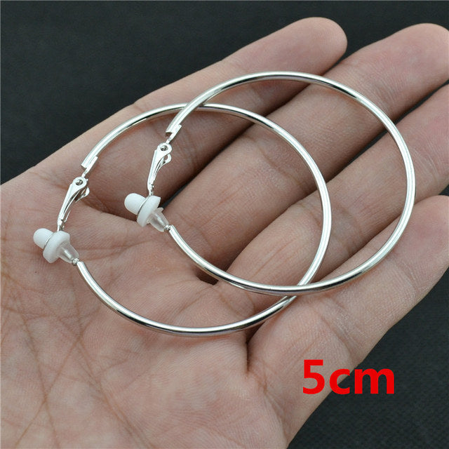 Silver elegant crystal clip-on earrings, comfortable & chic non-pierced.