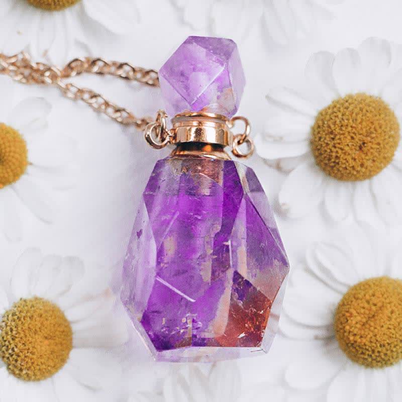 Stunning crystal essential oil diffuser necklace, a functional and elegant accessory.