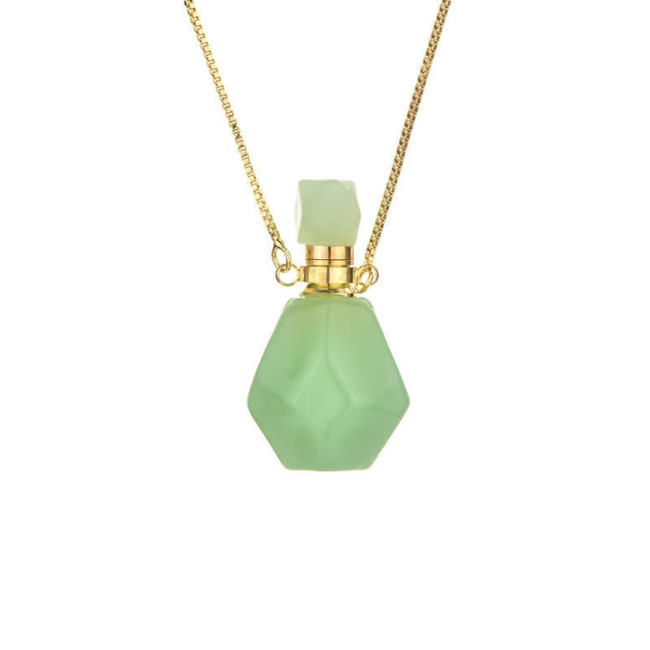 Beautiful crystal perfume bottle necklace, perfect for carrying essential oils discreetly.