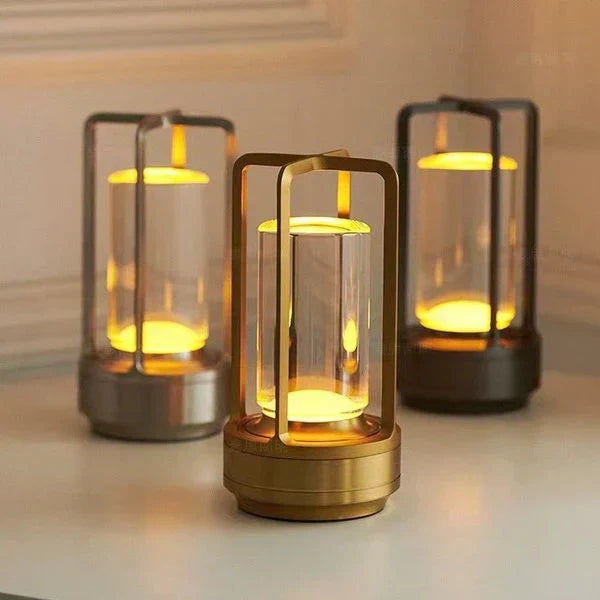 Dazzling crystal desk lamp, a portable LED table light for stylish home decor and luxury illumination.