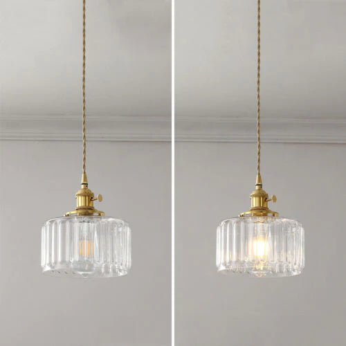 Adjustable height crystal vintage pendant lamp, elegant home decor for custom ambient lighting solutions.