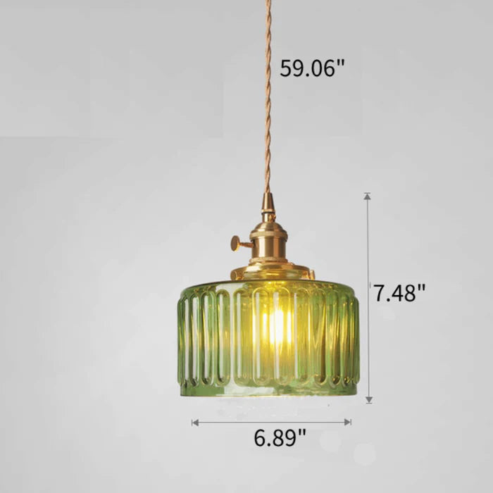 Side profile of an elegant crystal vintage pendant lamp, perfect glass ceiling light for stylish home decor.
