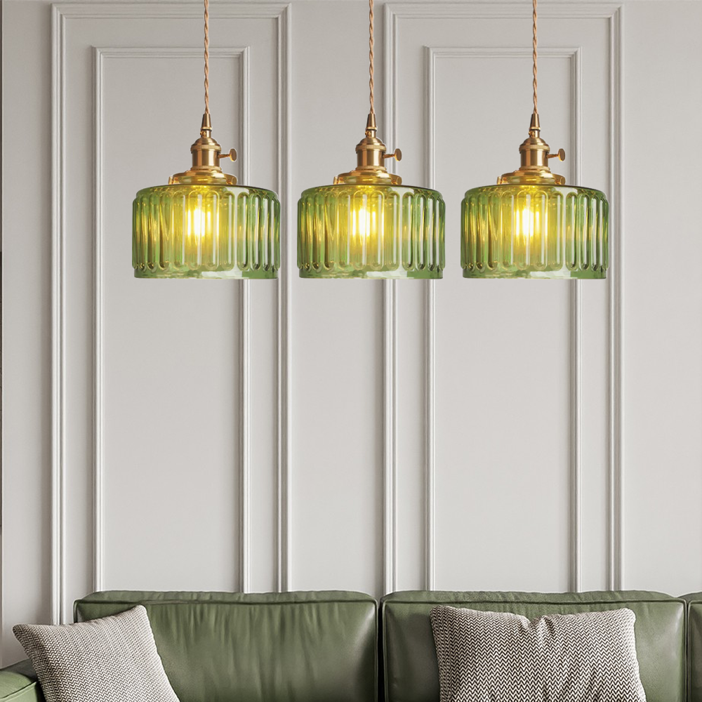 Crystal vintage pendant lamp illuminates a dining area, adding elegant ambient lighting & timeless style.